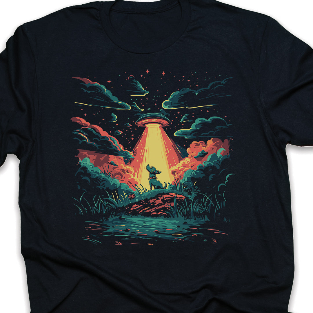 Alien Abdogtion Dog T-Shirt