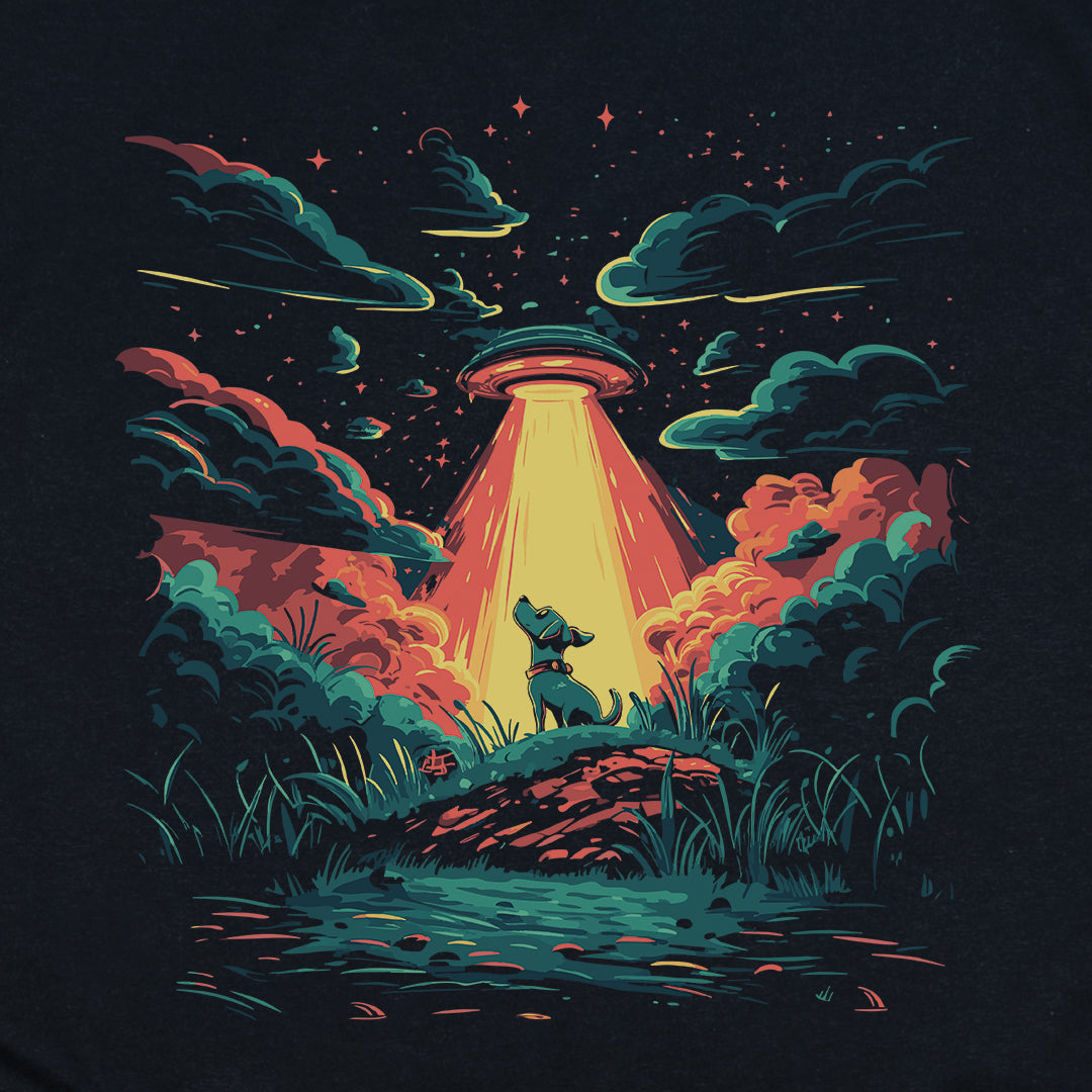 Alien Abdogtion Dog T-Shirt