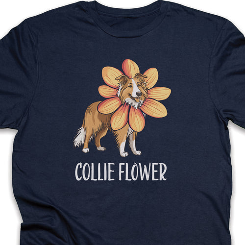 Collie Flower Dog T-Shirt